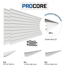 Load image into Gallery viewer, Proslat 8 ft. x 4 ft. PROCORE PVC Slatwall White – 4 Pack 128 sq ft 87742K