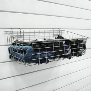 Proslat Basket 24 x 12.5 x 8 in. – 2 pack 39022 Slatwall panels that are built strong and durable. Garage slatwalls are made of 90% recycled materials.