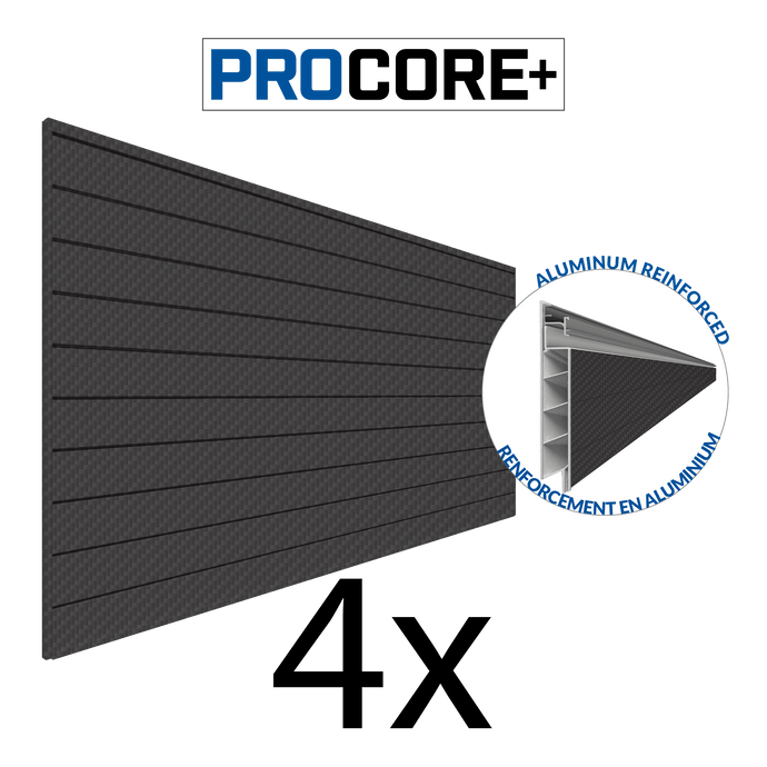 Proslat 8 ft. x 4 ft. PROCORE+ Carbon Fiber PVC Slatwall – 4 Pack 128 sq ft 87754K