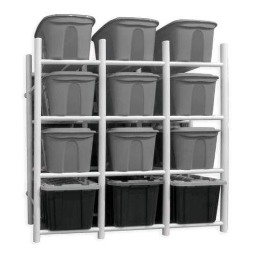 Bin Warehouse Rack - 12 Totes 65002 Storage bins is one of the easiest ways to do when organizing. This plastic storage containers are ideal storage for garages, basements, storage rooms, dorm rooms, walk-in closets and more.