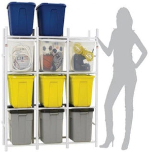 Bin Warehouse Rack - 12 Totes Compact 65003 Reusable storage tote made of lightweight canvas. Easy to clean storage baskets.