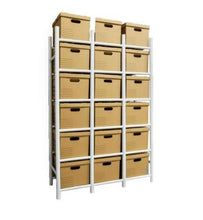 Load image into Gallery viewer, Bin Warehouse Rack – 18 Filebox 65005 Storage bins is one of the easiest ways to do when organizing. This plastic storage containers are ideal storage for garages, basements, storage rooms, dorm rooms, walk-in closets and more.