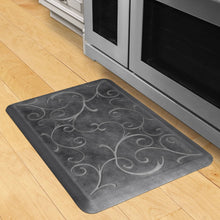 Load image into Gallery viewer, WellnessMats Bella Estates Shades of Silver 3&#39;X2&#39;X3/4&quot; A popular floor mat with elegant design. A kitchen mat that gives padded support.