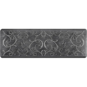 WellnessMats Bella Estates Shades of Silver 6'X2'X3/4" A floor mat that has smooth surface. An ergo mat that gives comfort and relaxation while working in the kitchen or in any part of the house.