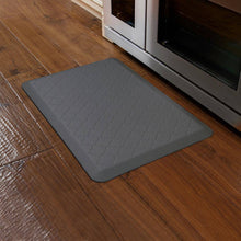 Load image into Gallery viewer, WellnessMats Trellis Motif Mat 3&#39; X 2&#39; X 3/4&quot; MT32WMRGRY, Gray. A recyclable kitchen rug. Anti-microbial floor mat that gives comfort to your feet.