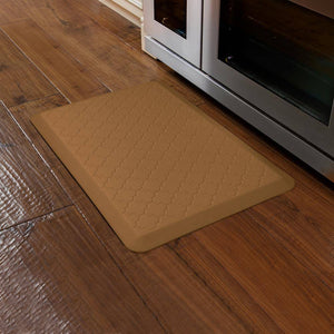 WellnessMats Trellis Motif Mat 3' X 2' X 3/4" MT32WMRTAN, Tan. Kitchen floor mats that resist punctures, heat, dirt and stains. A floor mat that provides cushion and nonslip surface. 