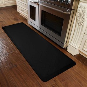 WellnessMats Trellis Motif Mat 6' X 2' X 3/4" MT62WMRBLK, Black. An anti fatigue mat that reduces stress. Easy to clean floormat