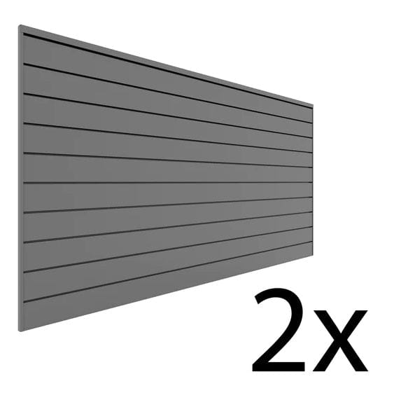 Proslat 8 ft. x 4 ft. PVC Slatwall - 2 pack 64 sq ft Light Gray P88207