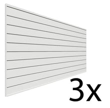Load image into Gallery viewer, Proslat 8 ft. x 4 ft. PVC Slatwall - 3 pack 96 sq ft White P88302