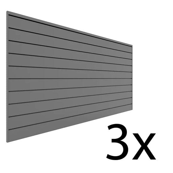Proslat 8 ft. x 4 ft. PVC Slatwall - 3 pack 96 sq ft Light Gray P88307