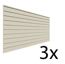 Load image into Gallery viewer, Proslat 8 ft. x 4 ft. PVC Slatwall - 3 pack 96 sq ft Sandstone P88309