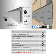 Load image into Gallery viewer, Proslat 8 ft. x 4 ft. PROCORE+ Silver Gray Carbon Fiber PVC Slatwall - 3 Pack 96 sq ft 87737K