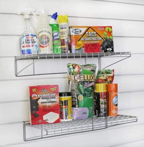 Proslat 24 in. Metal Shelf – 2 pack  13018 Slatwall panels that are built strong and durable. Garage slatwalls are made of 90% recycled materials.