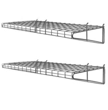 Load image into Gallery viewer, Proslat 24 in. Metal Shelf – 2 pack  13018 Award winning proslat slatwall is designed to be modular, simple, and easy to install. Proslat slatwall panels come with a no-hassle lifetime warranty.