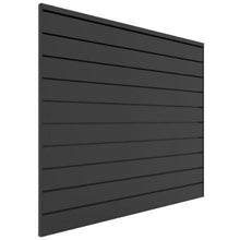 Load image into Gallery viewer, Proslat Garage Storage PVC Slatwall 4 ft. x 4 ft. Charcoal 88104 Easily accessible garage slatwall for the busy lives of sports fanatics. Proslatwall is built strong that can hold up to 75 lb per sq. ft.