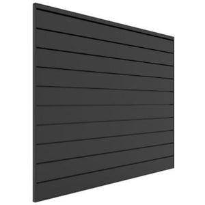 Proslat Garage Storage PVC Slatwall 4 ft. x 4 ft. Charcoal 88104 Easily accessible garage slatwall for the busy lives of sports fanatics. Proslatwall is built strong that can hold up to 75 lb per sq. ft.
