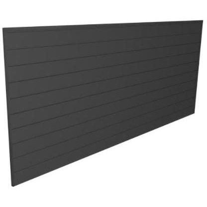 Proslat Garage Storage PVC Slatwall 8 ft. x 4 ft. Charcoal 88105 Slatwall panels that are built strong and durable. Garage slatwalls are made of 90% recycled materials.