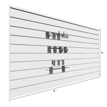 Load image into Gallery viewer, Proslat Garage Storage PVC Slatwall Sports Bundle - White 33004k Easily accessible garage slatwall for the busy lives of sports fanatics. Proslatwall is built strong that can hold up to 75 lb per sq. ft.