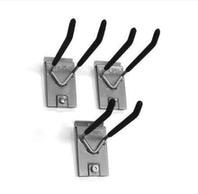 Load image into Gallery viewer, Proslat Heavy-Duty 8 in. Double Hook – 3 Pack 13010 Easily accessible garage slatwall for the busy lives of sports fanatics. Proslatwall is built strong that can hold up to 75 lb per sq. ft.