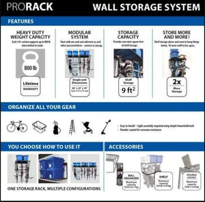 Proslat ProRack 8 ft. 60008k The Proslat tire storage rack is well engineered solution to help organize your extra tires and rims. Storage shelves that help you organized and create a great working space.