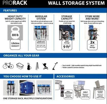 Load image into Gallery viewer, Proslat ProRack &amp; Slatwall Ball Organizer 63023 Easily accessible garage slatwall for the busy lives of sports fanatics. Proslatwall is built strong that can hold up to 75 lb per sq. ft.