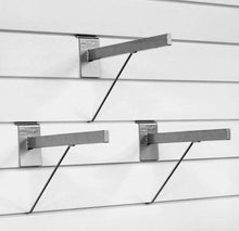 Load image into Gallery viewer, Proslat Shelf Bracket – 3 pack 13030 Award winning proslat slatwall is designed to be modular, simple, and easy to install. Proslat slatwall panels come with a no-hassle lifetime warranty.