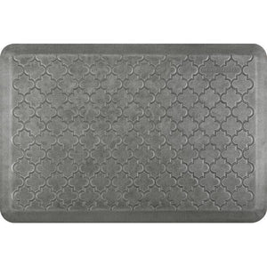 WellnessMats Trellis Estates Mat Collection Shades of Silver3'X2'X3/4" A stain and heat resistant kitchen mat. A floor mat made of 100% Polyurethane